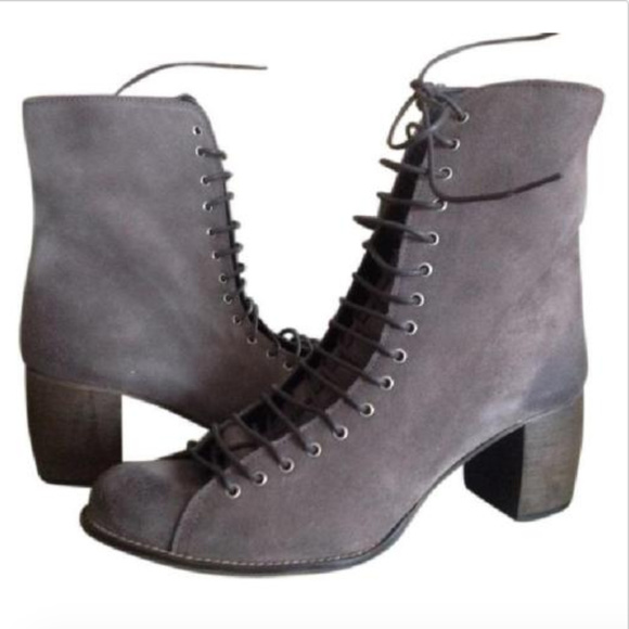 grey suede lace up boots